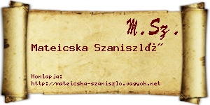 Mateicska Szaniszló névjegykártya